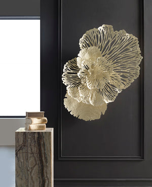 Phillips Collection Flower Wall Art Sculpture - Intricate Filigree Design for Modern Organic Home Decor, 18 Inches Medium, Ivory, Metal TH83084