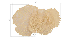 Phillips Collection Flower Wall Art Sculpture - Intricate Filigree Design for Modern Organic Home Decor, 18 Inches Medium, Ivory, Metal TH83084