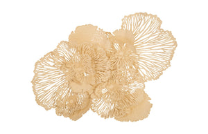 Phillips Collection Flower Wall Art Sculpture - Intricate Filigree Design for Modern Organic Home Decor, 18 Inches Large, Ivory, Metal TH83085
