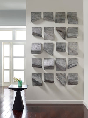 Phillips Collection Pages Wall Tiles - Hand-sculpted Metal Art For A Dynamic And Textured Modern Wall Display Silver Metal ,Iron Th84083