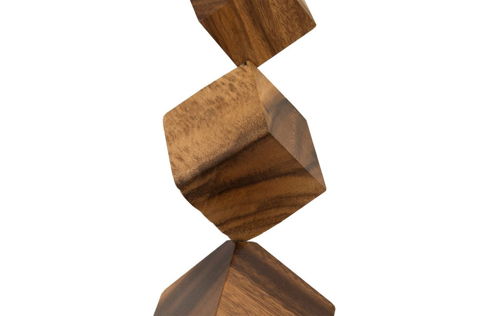 Phillips Collection Dice Chamcha Wood Wall Art - Unique Vertical Sculpture With Natural Texture For Modern Decor Brown Wood ,Chamcha Wood Th84084