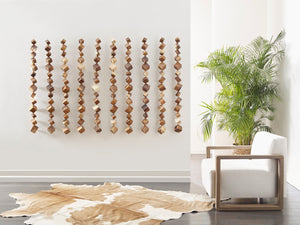Phillips Collection Dice Chamcha Wood Wall Art - Unique Vertical Sculpture With Natural Texture For Modern Decor Brown Wood ,Chamcha Wood Th84084