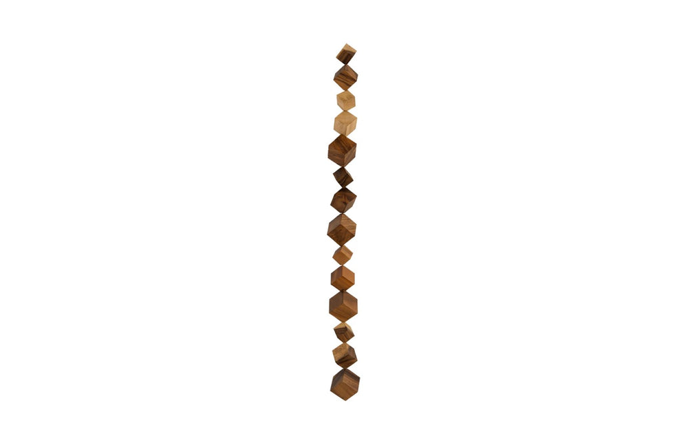Phillips Collection Dice Chamcha Wood Wall Art - Unique Vertical Sculpture With Natural Texture For Modern Decor Brown Wood ,Chamcha Wood Th84084
