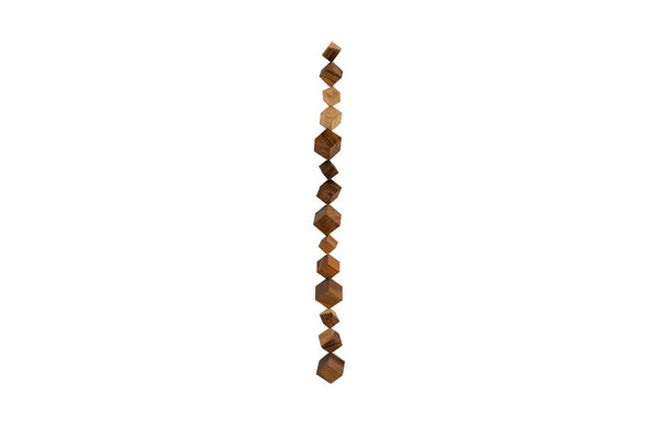 Phillips Collection Dice Chamcha Wood Wall Art - Unique Vertical Sculpture With Natural Texture For Modern Decor Brown Wood ,Chamcha Wood Th84084