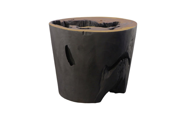 Phillips Collection Chamcha Wood Side Table with Burnt Edge Finish - Organic Modern Accent Piece for Any Room TH84093