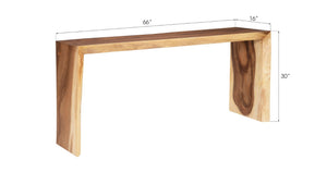 Phillips Collection Waterfall Console Table – Modern Organic Design in Solid Chamcha Wood for Your Elegant Living Space Natural TH84104