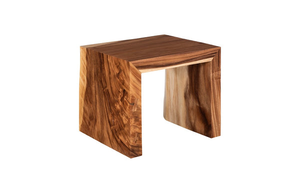 Phillips Collection Waterfall Side Table – Sculptural Modern Accent in Soft Gray Chamcha Wood for Versatile Elegance Natural TH84106