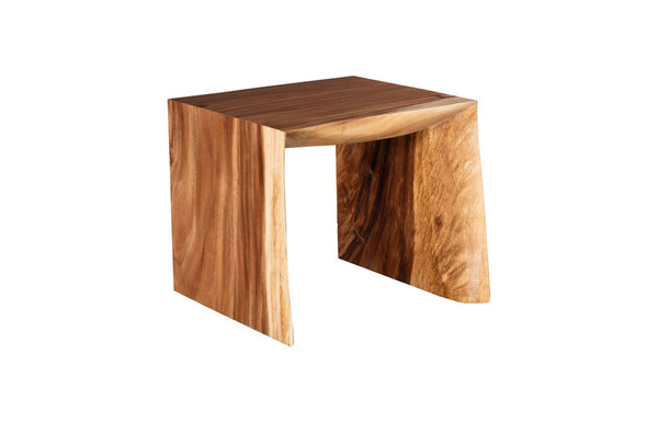 Phillips Collection Waterfall Side Table – Sculptural Modern Accent in Soft Gray Chamcha Wood for Versatile Elegance Natural TH84106