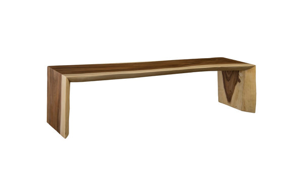 Phillips Collection Waterfall Natural Bench - Elegant Solid Chamcha Wood Seating for Modern Homes & Versatile Spaces TH84107