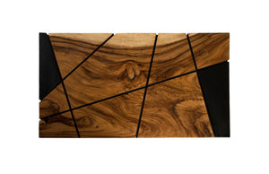 Phillips Collection Criss Cross Coffee Table: Stylish Chamcha Wood Design With Black Iron Legs For Modern Organic Aesthetic Black,Brown Wood ,Chamcha Wood Th84117