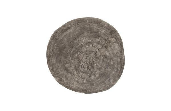 Phillips Collection Crosscut Chamcha Wood Round Side Table with Sand Cast Metal Legs for Modern Living TH85174