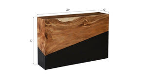 Phillips Collection Geometry Console Table - Modern Organic Design with Black Accents and Natural Woodgrain for Any Space TH85206