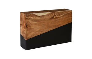 Phillips Collection Geometry Console Table - Modern Organic Design with Black Accents and Natural Woodgrain for Any Space TH85206