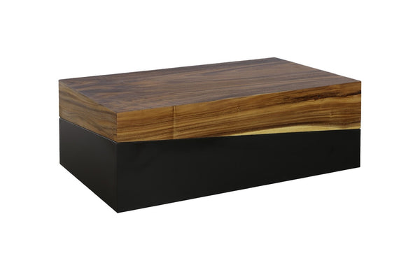 Phillips Collection Geometry Coffee Table - Stylish Modern Design with Textured Wood and Sculptural Silhouette for Living Rooms Natural TH85208