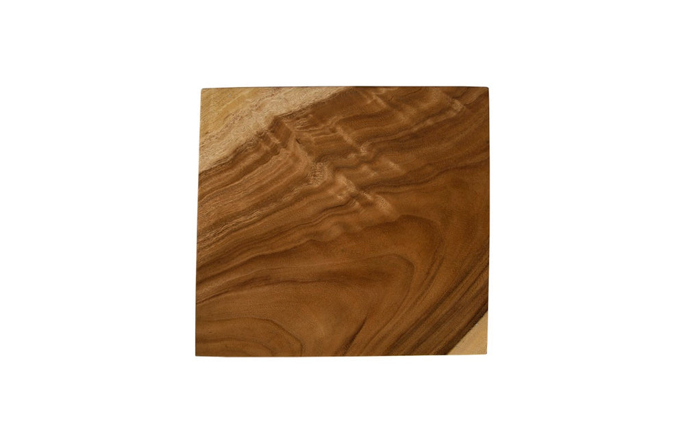 Phillips Collection Geometry Side Table, Sculptural Two-Tone Accent Piece in Natural Wood for Modern Interiors TH85209