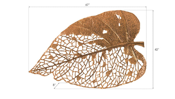 Phillips Collection Birch Leaf Wall Art - Hand-Crafted Metal Sculpture for Modern Organic Home Décor and Style Copper, XL TH85854