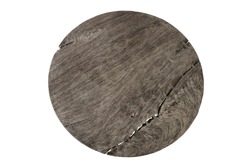 Phillips Collection Chuleta Unique Round Dining Table With Reclaimed Chamcha Wood & Stylish Stainless Steel Base Gray,Silver Wood ,Chamcha Wood Th86250