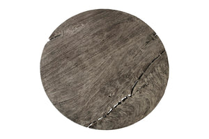 Phillips Collection Chuleta Unique Round Dining Table With Reclaimed Chamcha Wood & Stylish Stainless Steel Base Gray,Silver Wood ,Chamcha Wood Th86250