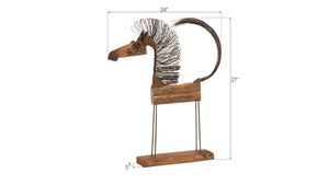 Phillips Collection Wire Horse Sculpture – Handcrafted Eco-Friendly Art Piece with Reclaimed Wood and Unique Charm SM Body TH87870