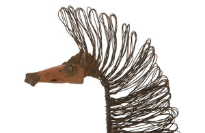 Phillips Collection Wire Horse Sculpture – Handcrafted Eco-Friendly Art Piece with Reclaimed Wood and Unique Charm Big Body TH87871