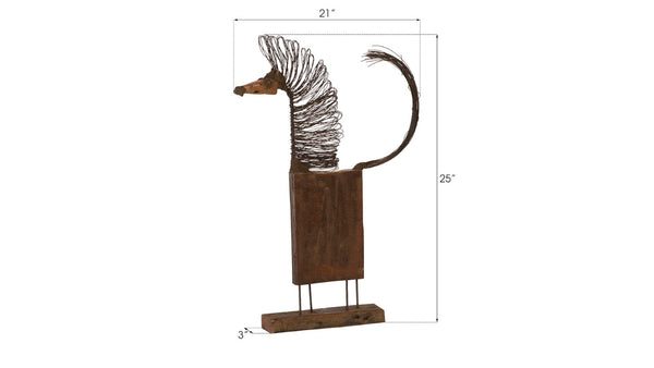 Phillips Collection Wire Horse Sculpture – Handcrafted Eco-Friendly Art Piece with Reclaimed Wood and Unique Charm Big Body TH87871