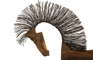 Phillips Collection Wire Horse Sculpture – Handcrafted Eco-Friendly Art Piece with Reclaimed Wood and Unique Charm Long Body TH87873