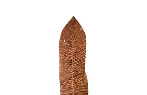 Phillips Collection Carved Leaf Sculpture on Stand - Artisan Chamcha Wood with Warm Copper Finish for Elegant Decor XL TH89167