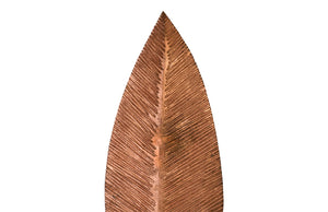 Phillips Collection Carved Leaf Sculpture on Stand - Artisan Chamcha Wood with Warm Copper Finish for Elegant Decor LG TH89168