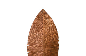 Phillips Collection Carved Leaf Sculpture on Stand - Artisan Chamcha Wood with Warm Copper Finish for Elegant Decor SM TH89170