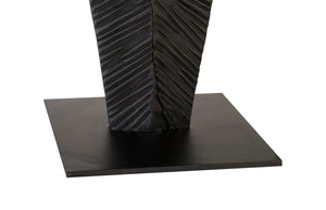 Phillips Collection Carved Leaf Sculpture on Stand - Hand-Carved Chamcha Wood, Modern Organic Design for Stylish Spaces Burnt, LG TH89171