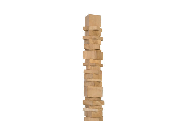 Phillips Collection Stacked Wood Floor Sculptures Set of 3 - Bleached Chamcha Art Pieces for Modern Tribal Decor TH89174