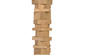 Phillips Collection Stacked Wood Floor Sculptures Set of 3 - Bleached Chamcha Art Pieces for Modern Tribal Decor TH89174