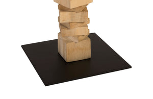 Phillips Collection Stacked Wood Floor Sculptures Set of 3 - Bleached Chamcha Art Pieces for Modern Tribal Decor TH89174