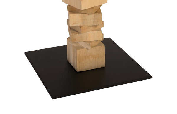 Phillips Collection Stacked Wood Floor Sculptures Set of 3 - Bleached Chamcha Art Pieces for Modern Tribal Decor TH89174