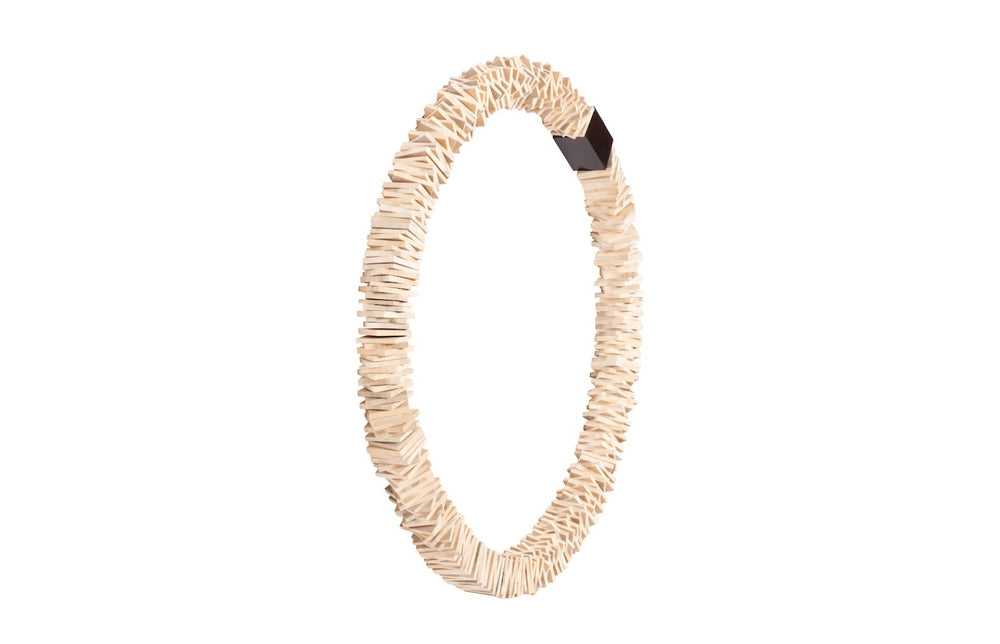 Phillips Collection Stacked Wall Ring Art - Handcrafted Chamcha Wood Sculpture for Contemporary and Rustic Decor Bleached, LG TH89176