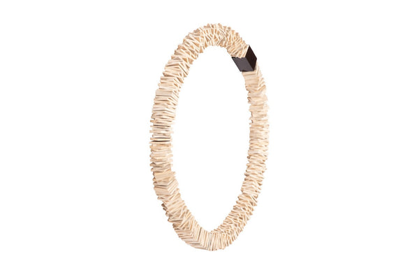 Phillips Collection Stacked Wall Ring Art - Handcrafted Chamcha Wood Sculpture for Contemporary and Rustic Decor Bleached, LG TH89176