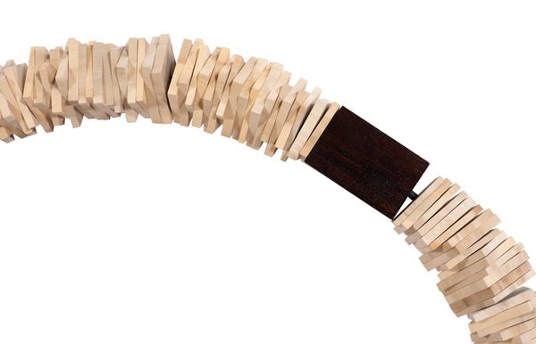 Phillips Collection Stacked Wall Ring Art - Handcrafted Chamcha Wood Sculpture for Contemporary and Rustic Decor Bleached, LG TH89176