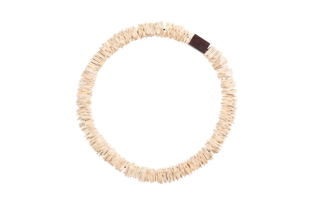 Phillips Collection Stacked Wall Ring Art - Handcrafted Chamcha Wood Sculpture for Contemporary and Rustic Decor Bleached, LG TH89176