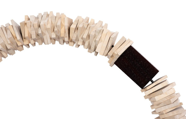 Phillips Collection Stacked Wall Ring Art - Handcrafted Chamcha Wood Sculpture for Contemporary and Rustic Decor Bleached, MD TH89177