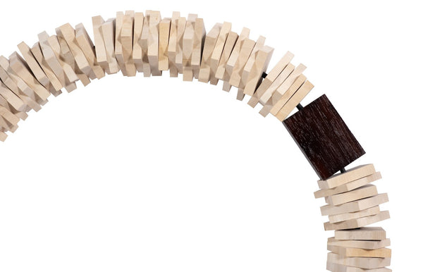 Phillips Collection Stacked Wall Ring Art - Handcrafted Chamcha Wood Sculpture for Contemporary and Rustic Decor Bleached, SM TH89178