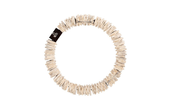 Phillips Collection Stacked Wall Ring Art - Handcrafted Chamcha Wood Sculpture for Contemporary and Rustic Decor Bleached, SM TH89178