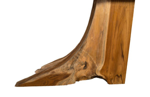 Phillips Collection Teak Console Table With Iron Top - Modern Organic Design, Unique Wood Graining & Elemental Style Brown,Black Wood ,Teak Th89260