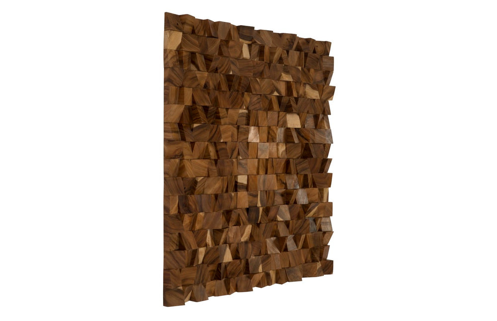 Phillips Collection Blocks Wall Art Sculpture, Handcrafted Chamcha Wood Decor with Unique Texture and Organic Design TH92140