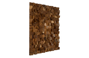 Phillips Collection Blocks Wall Art Sculpture, Handcrafted Chamcha Wood Decor with Unique Texture and Organic Design TH92140