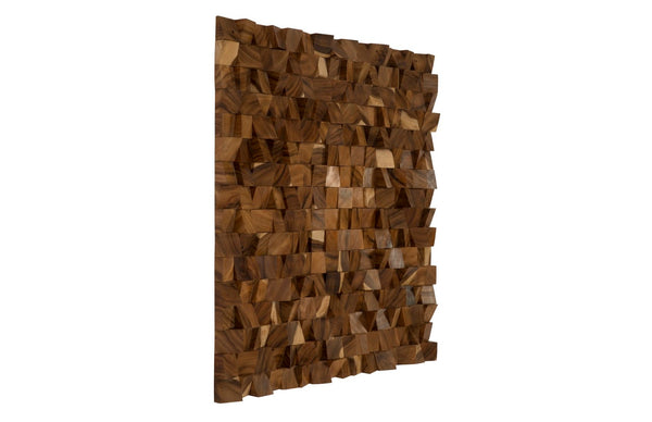 Phillips Collection Blocks Wall Art Sculpture, Handcrafted Chamcha Wood Decor with Unique Texture and Organic Design TH92140