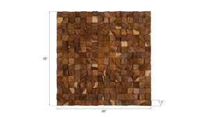 Phillips Collection Blocks Wall Art Sculpture, Handcrafted Chamcha Wood Decor with Unique Texture and Organic Design TH92140