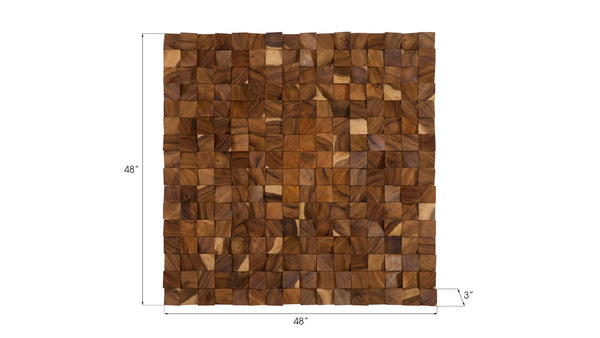 Phillips Collection Blocks Wall Art Sculpture, Handcrafted Chamcha Wood Decor with Unique Texture and Organic Design TH92140