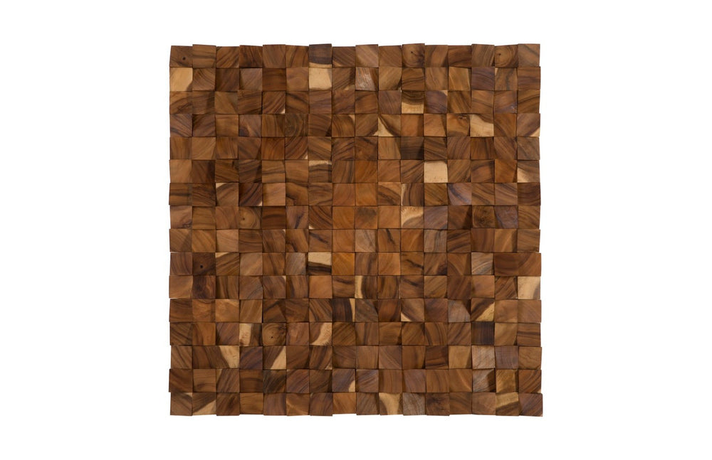 Phillips Collection Blocks Wall Art Sculpture, Handcrafted Chamcha Wood Decor with Unique Texture and Organic Design TH92140