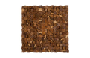 Phillips Collection Blocks Wall Art Sculpture, Handcrafted Chamcha Wood Decor with Unique Texture and Organic Design TH92140