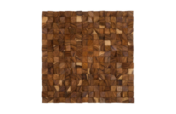 Phillips Collection Blocks Wall Art Sculpture, Handcrafted Chamcha Wood Decor with Unique Texture and Organic Design TH92140